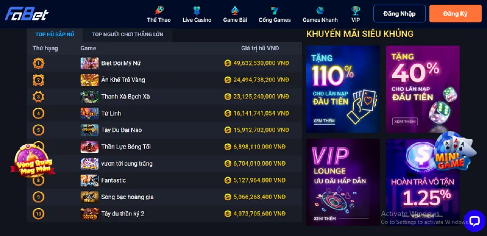 Thưởng nạp lại lg88